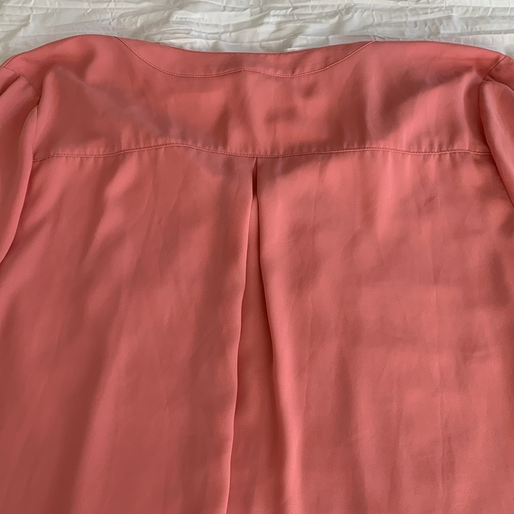 CATO Women’s PLUS Blouse Coral Split Neck‎ Button Sleeve High/Low Hem 18/20W - Picture 5 of 14